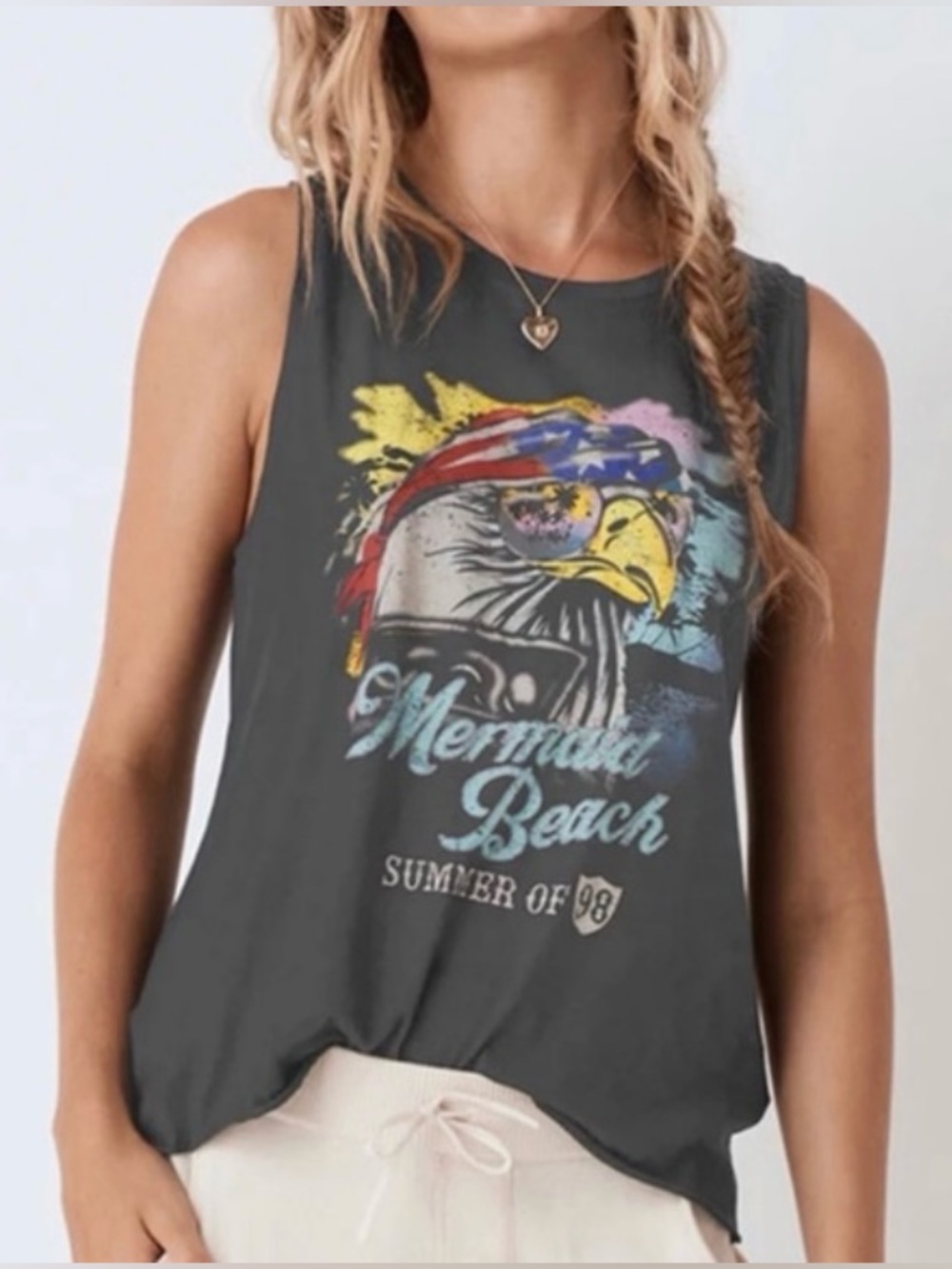 Spell Mermaid Beach Graphic Tank S Boho Vintage Eagle Beach Festival Top